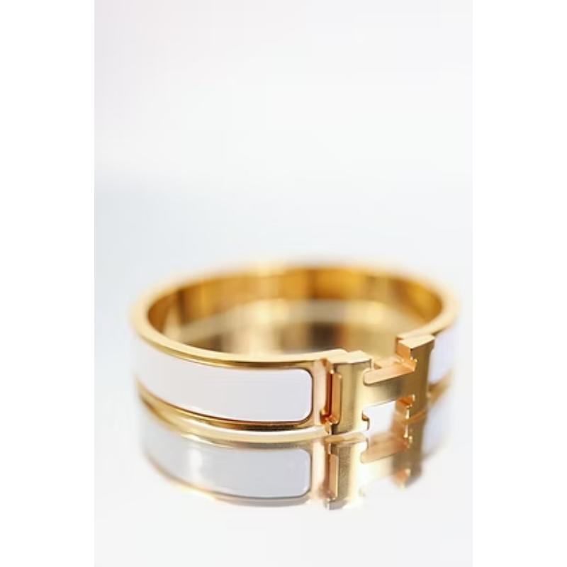 二手Hermès Clic H 手環 白金款