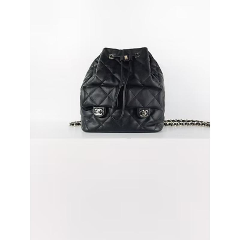 Chanel 23B 雙肩後背包 晶片款 經典黑