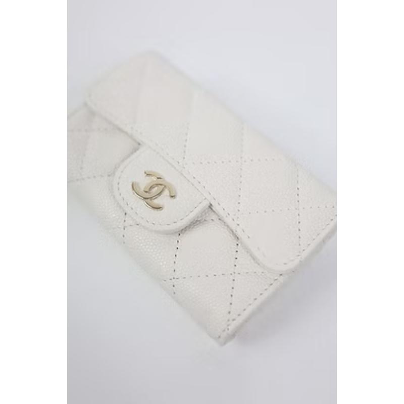 全新Chanel cf零錢包 奶白芯片款