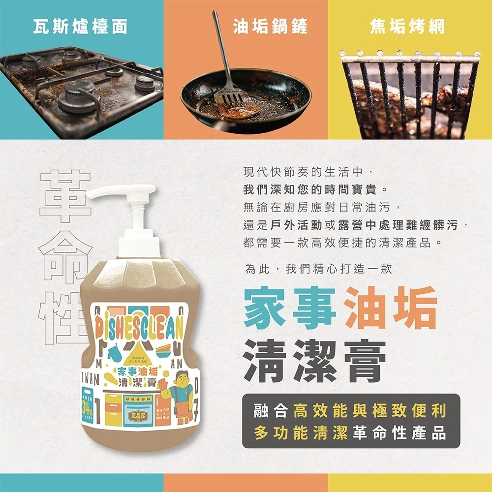 2000ml-【飆破盤】木易潔 Wooden Clean 家事油垢清潔膏 天然 溫和 環保 家庭必備 油垢 油汙 戶外 餐飲業