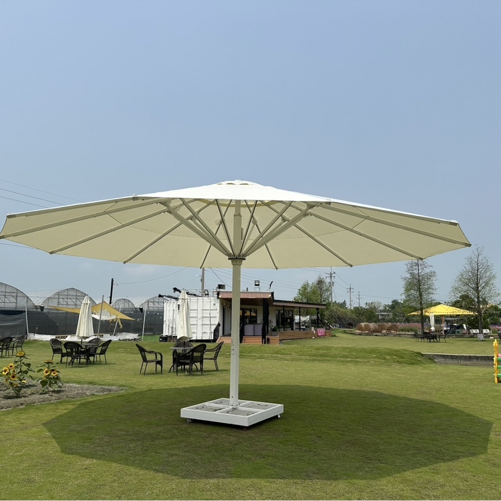 圓型-自動伸縮遮陽星空大傘