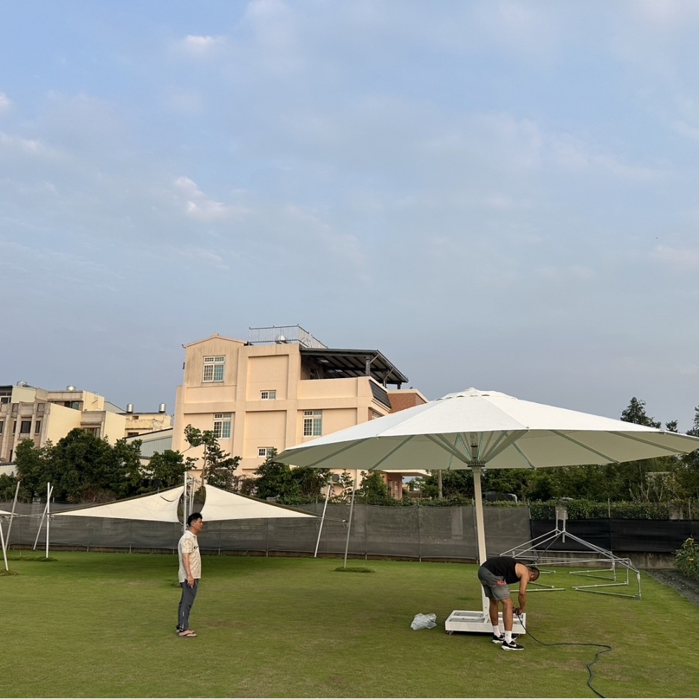 圓型-自動伸縮遮陽星空大傘