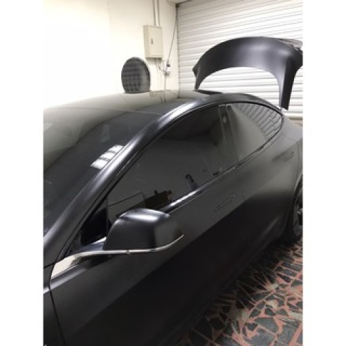 光絲綢黑車貼膜(後照鏡、車身、引擎蓋、車頂、全車適用)