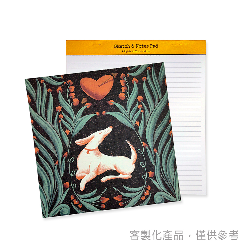 燙金邊便條本_插畫家客製化燙金邊上翻便條本