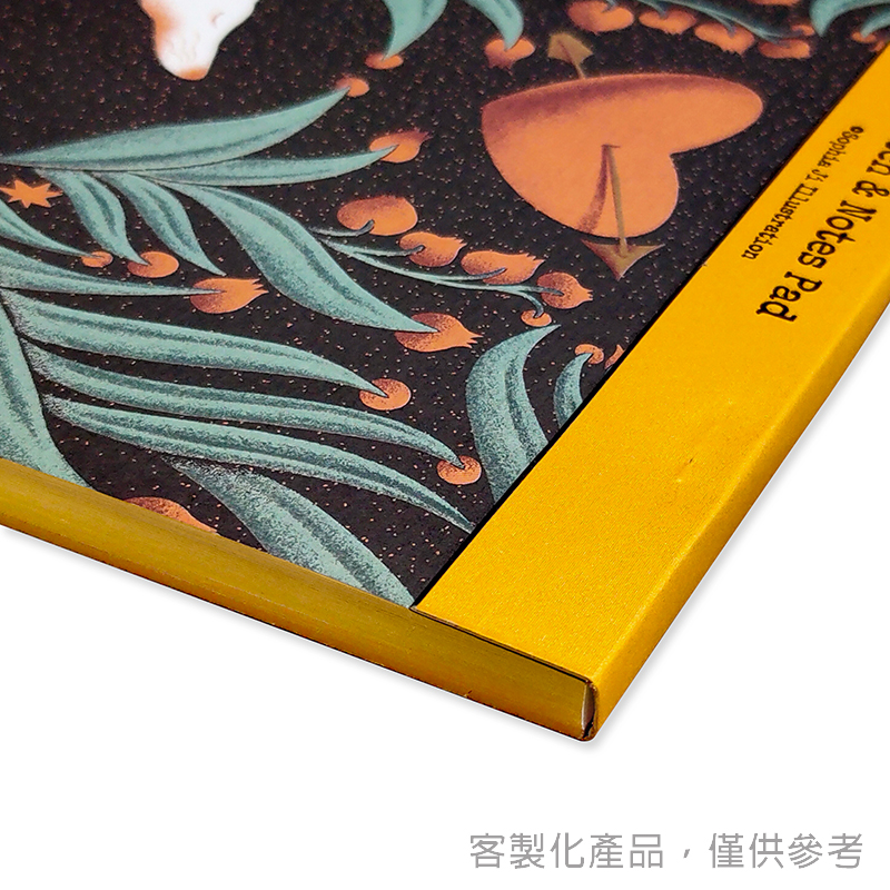 燙金邊便條本_插畫家客製化燙金邊上翻便條本