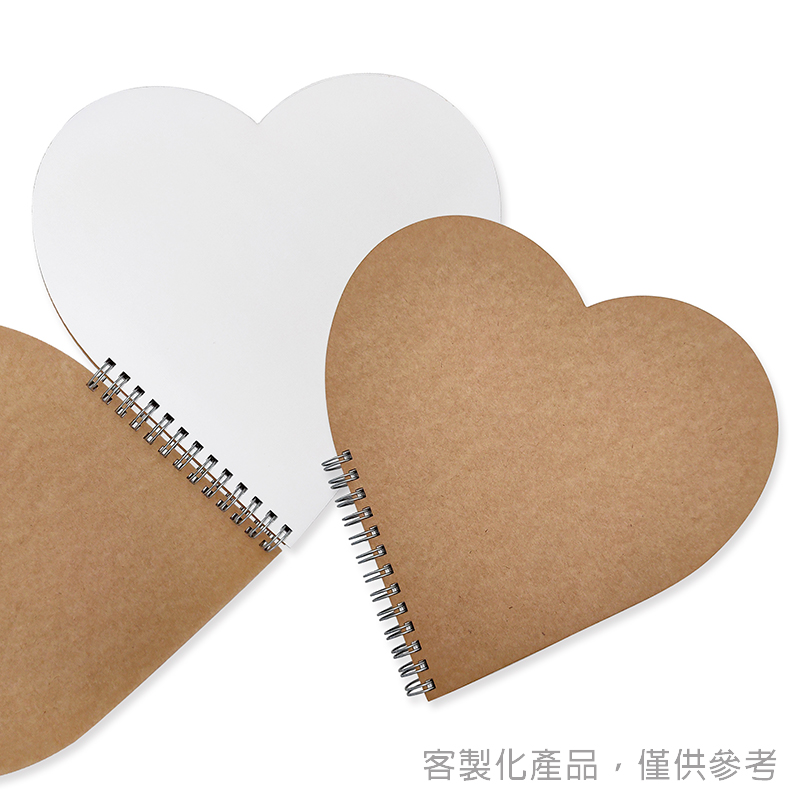 線圈筆記本_牛皮紙封面心形祝福留言本