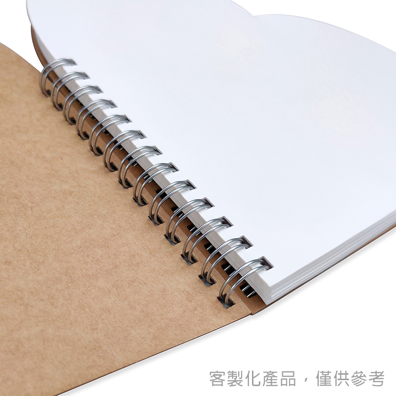 線圈筆記本_牛皮紙封面心形祝福留言本