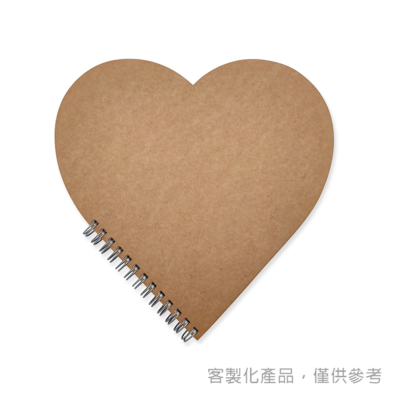 線圈筆記本_牛皮紙封面心形祝福留言本