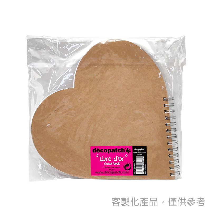 線圈筆記本_牛皮紙封面心形祝福留言本