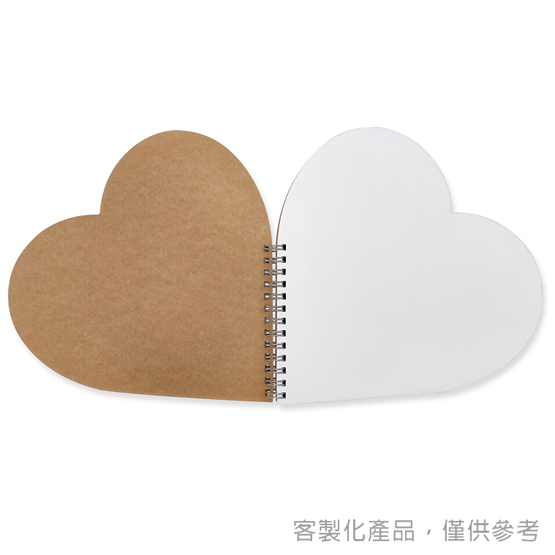 線圈筆記本_牛皮紙封面心形祝福留言本