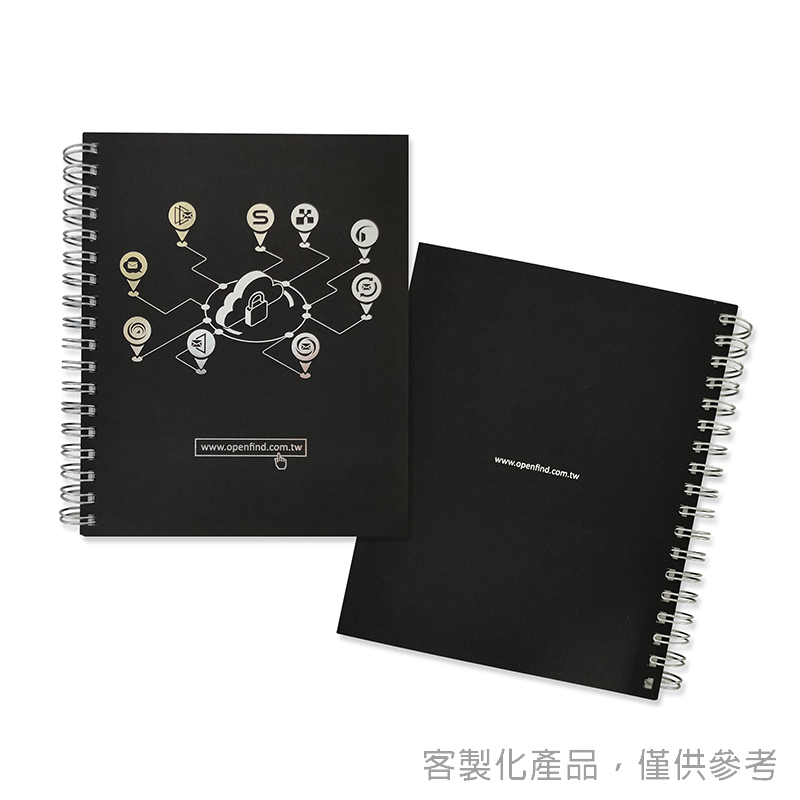 線圈筆記本_客製化黑卡燙銀線圈筆記本