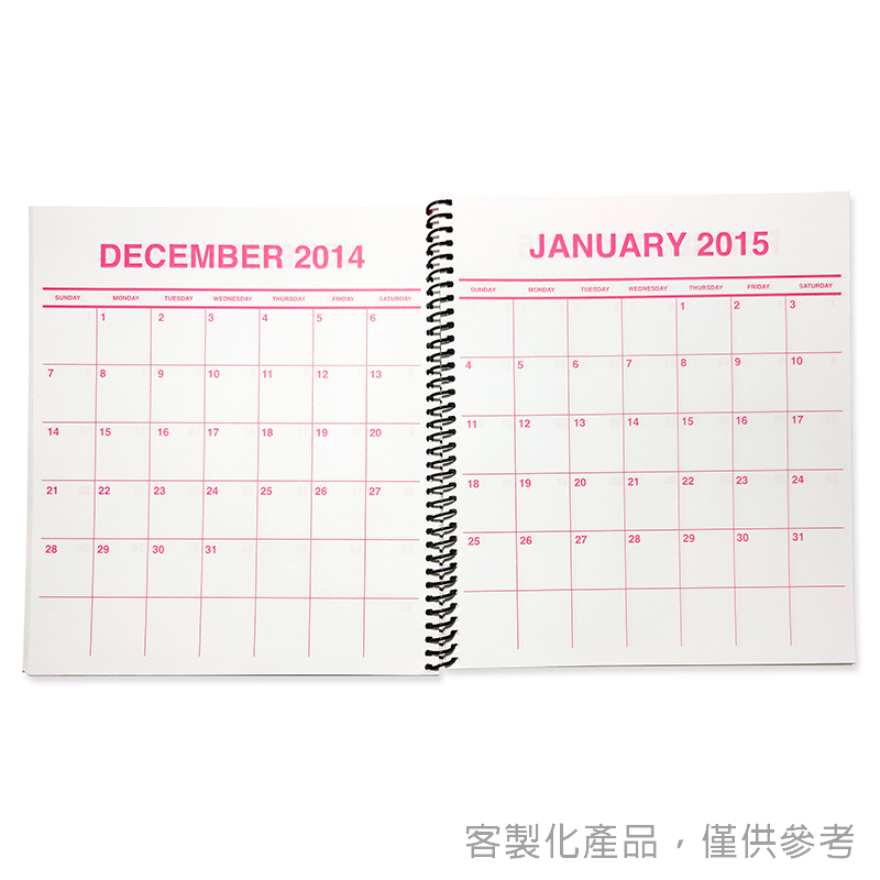 線圈筆記本_知名品牌客製化線圈月計畫筆記本