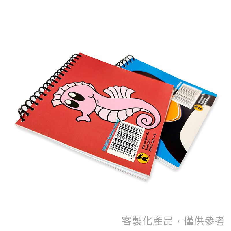 線圈筆記本_英國動物園客製化上翻單線膠圈筆記本