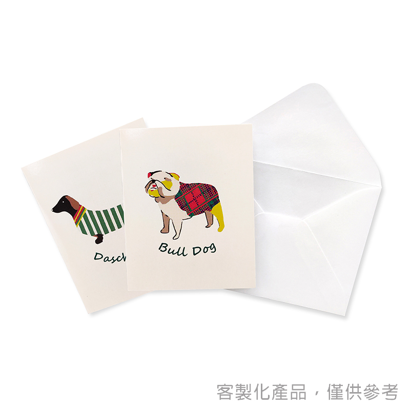 卡片信封組_客製化可愛狗狗卡片信封組
