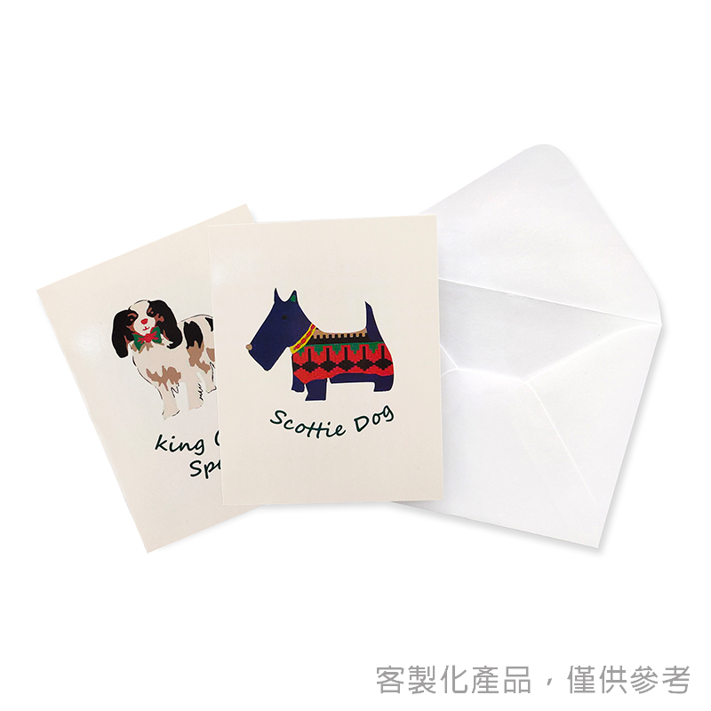 卡片信封組_客製化可愛狗狗卡片信封組