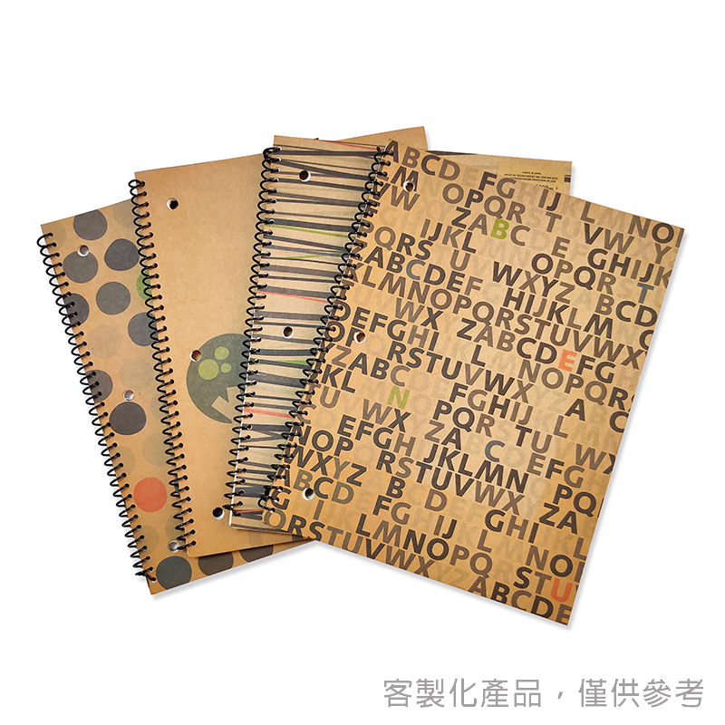 線圈筆記本_客製化牛皮紙封面單線圈筆記本
