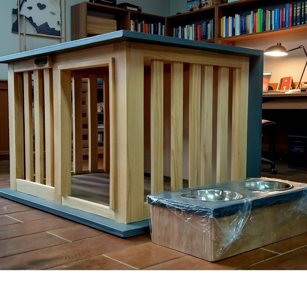 書房裡的狗屋，設計感十足(狗屋)