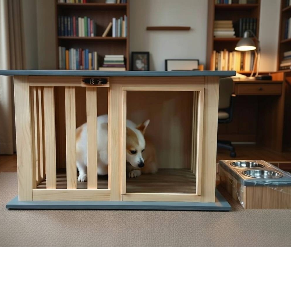 書房裡的狗屋，設計感十足(狗屋)