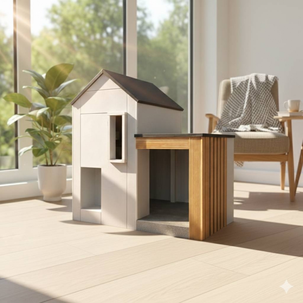 像藝術品擺設一樣的狗屋