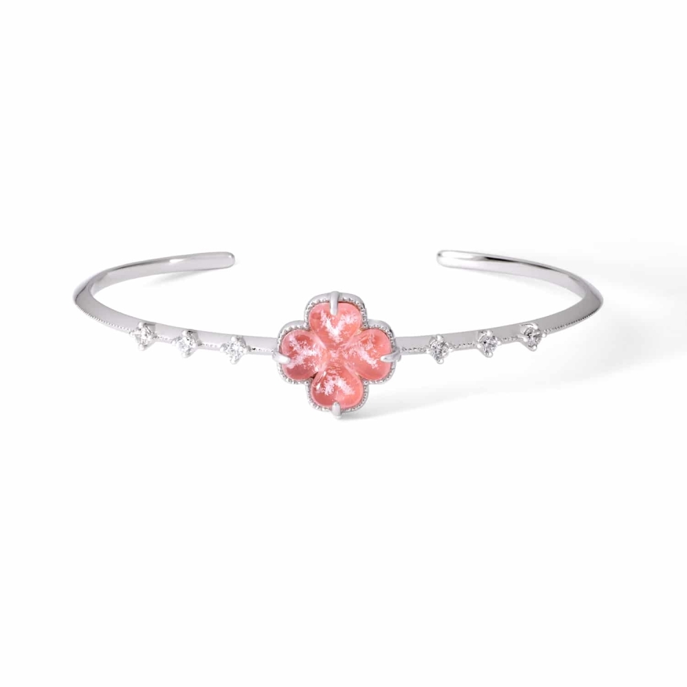 手環｜14K幸運草鑲鑽滾邊手環BC22014