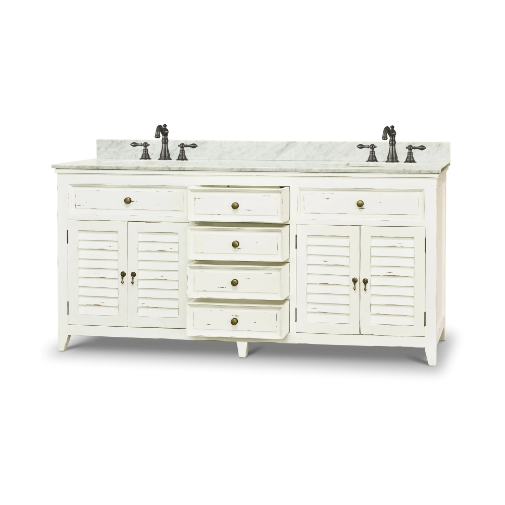 Shutter Double Vanity w/ Sink & Marble Top 26223 洗手台/洗面盆/雙糟