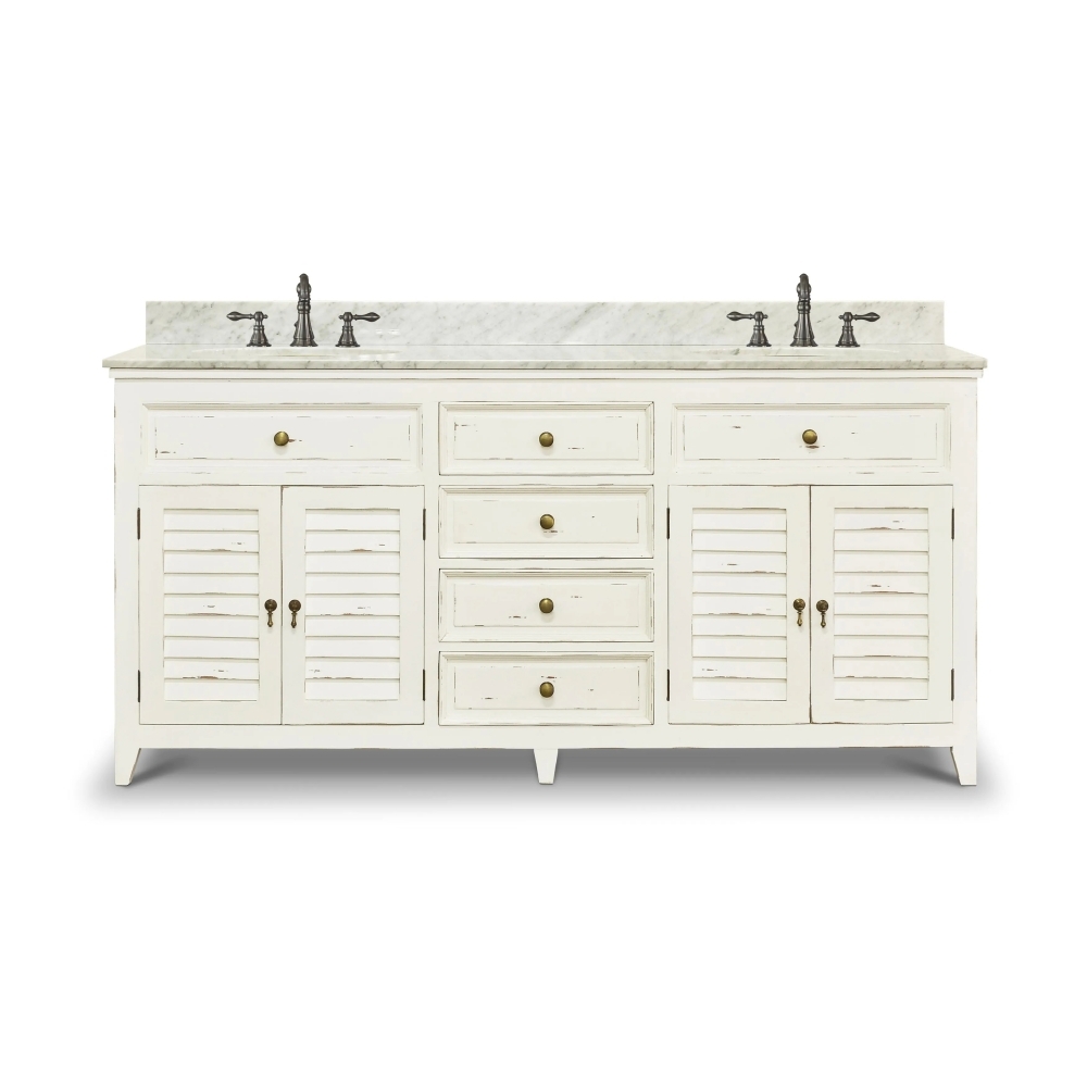 Shutter Double Vanity w/ Sink & Marble Top 26223 洗手台/洗面盆/雙糟