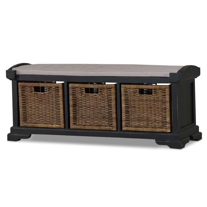 Homestead Bench w/ Rattan Baskets 23938 餐椅/椅子