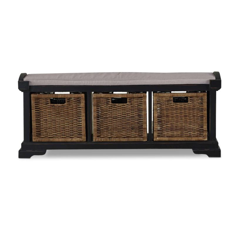 Homestead Bench w/ Rattan Baskets 23938 餐椅/椅子