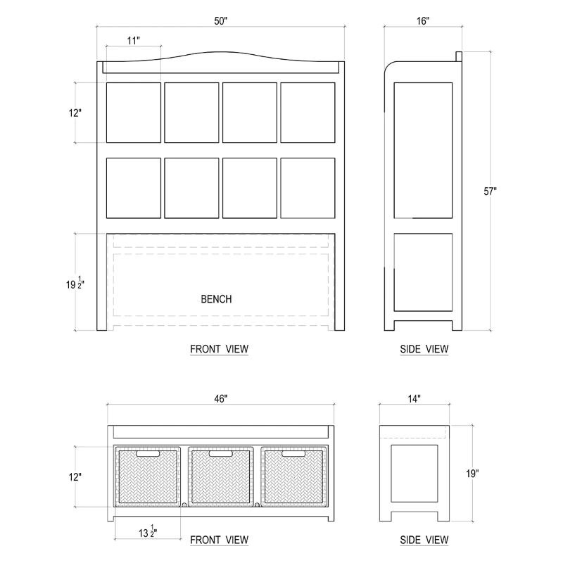 Hancock Storage Cabinet w/ Trundle Bench 25160 餐邊櫃.玄關桌.書櫃.書架