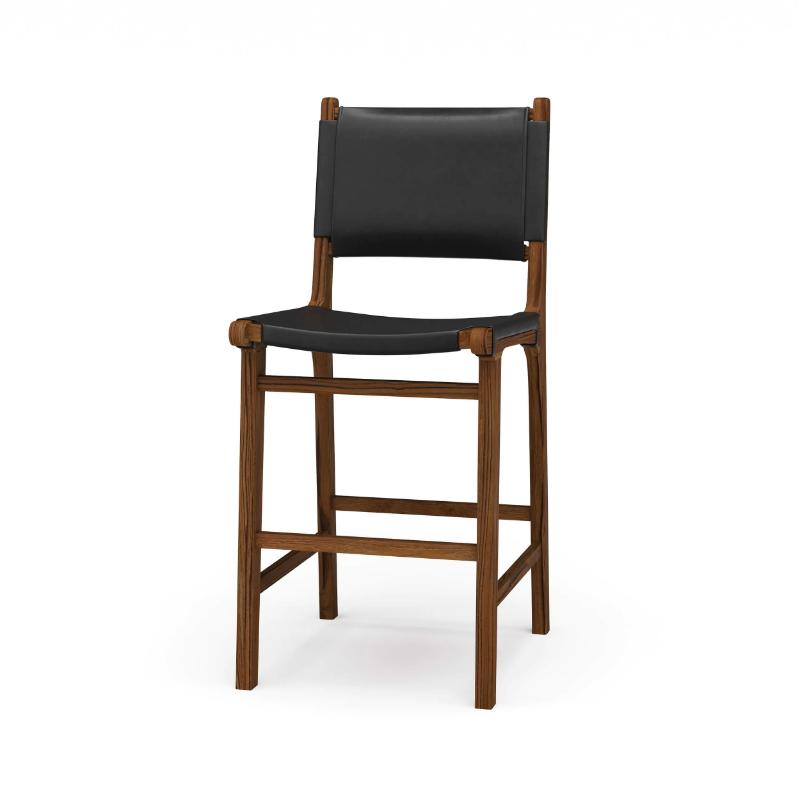 BRAMBLE Logan Counter Stool w/ Leather - Teak 85207 餐椅/椅子