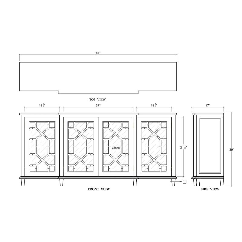 BRAMBLE Grosvenor Credenza w/ All Glass Door 76769 餐邊櫃/玄關桌/書櫃/書架