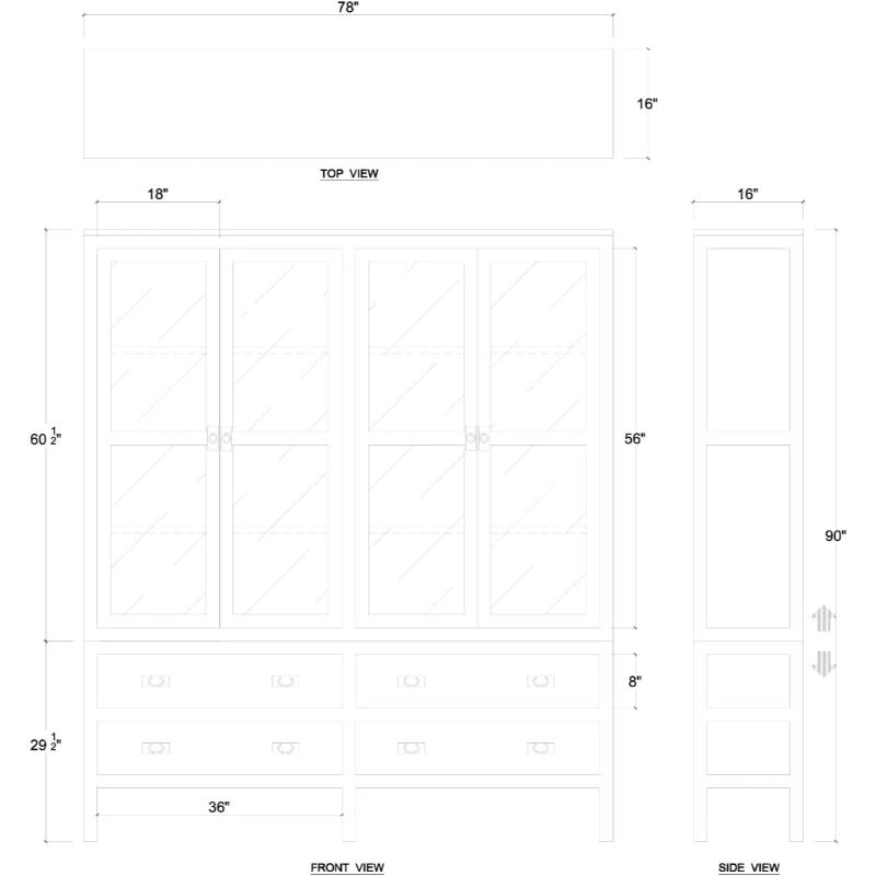 BRAMBLE Kagu 4 Door Cabinet 27859 書櫃/展示櫃