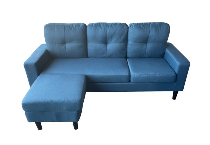 LA223DH*全新藍布L型沙發*