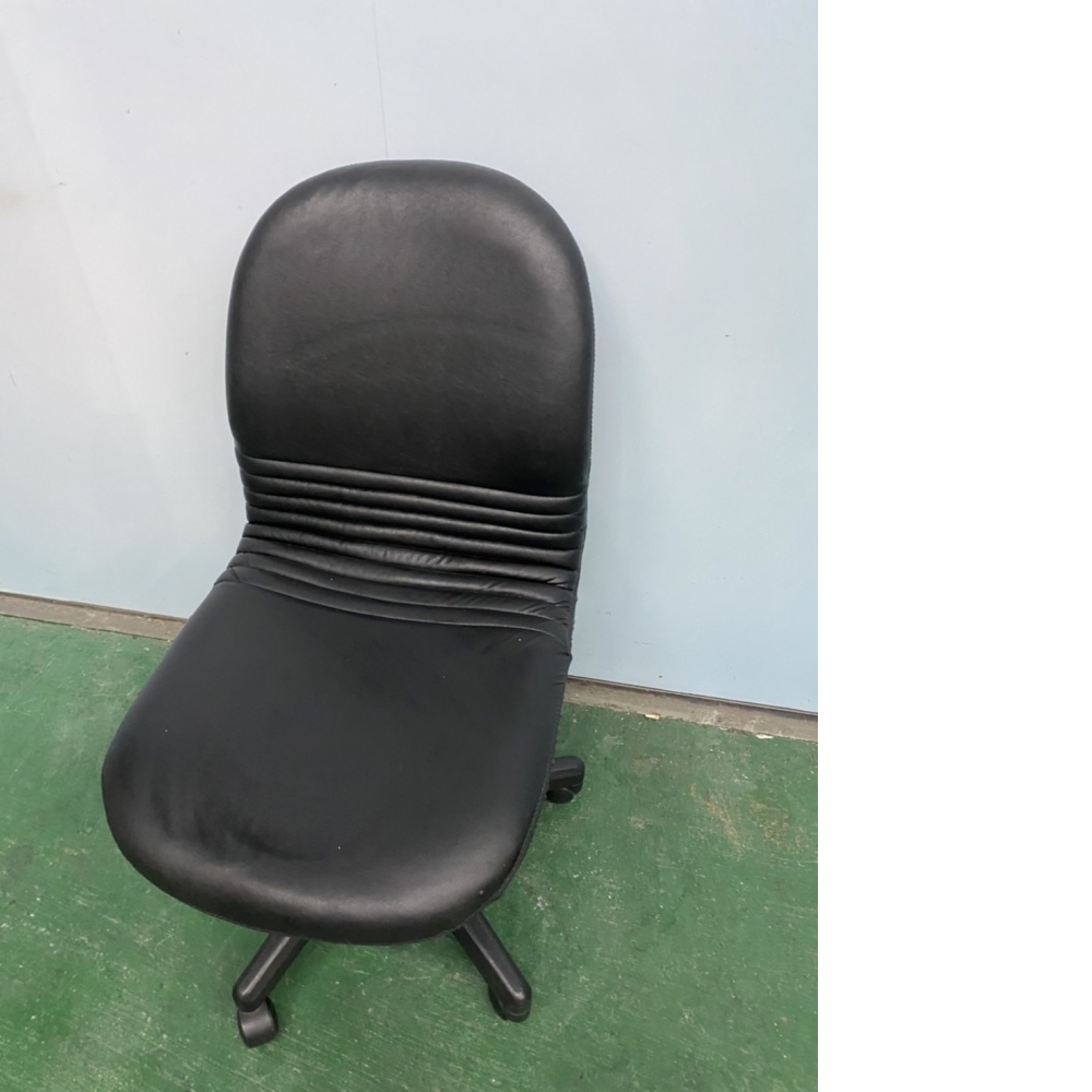 F112914*黑皮辦公椅(無扶手)