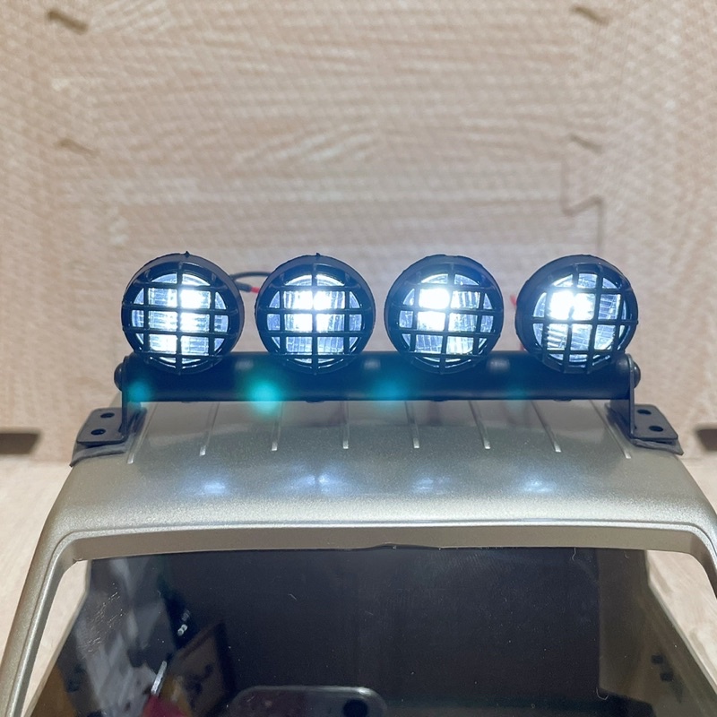 四燈-頑皮龍 D12 仿真車燈 車頂燈 探射燈 網狀燈 改裝 遙控模型專賣店