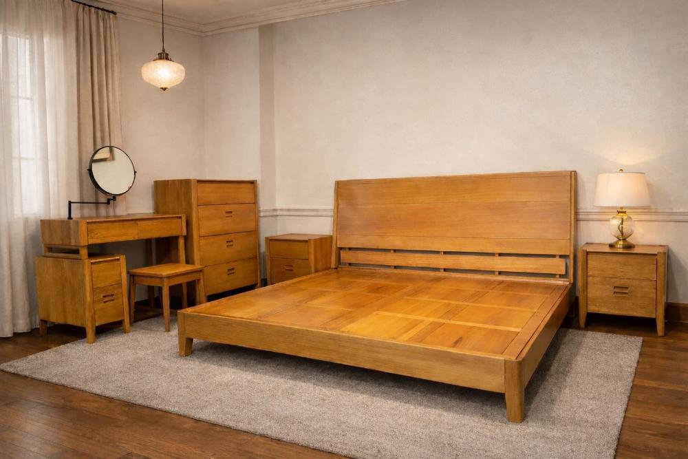 黃檀木床組｜BED-048