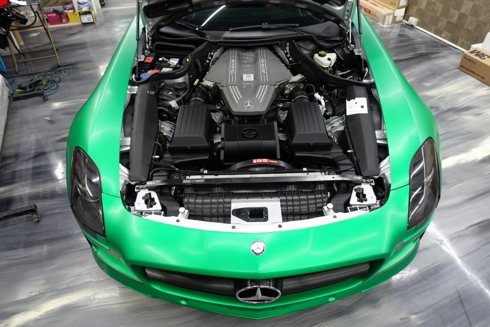 Mercedes-Benz SLS AMG 全車魔鬼綠色包膜