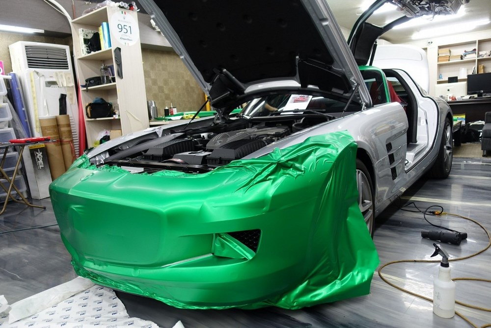 Mercedes-Benz SLS AMG 全車魔鬼綠色包膜
