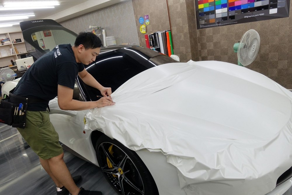 Ferrari F458 italia 全車消光珍珠白色包膜