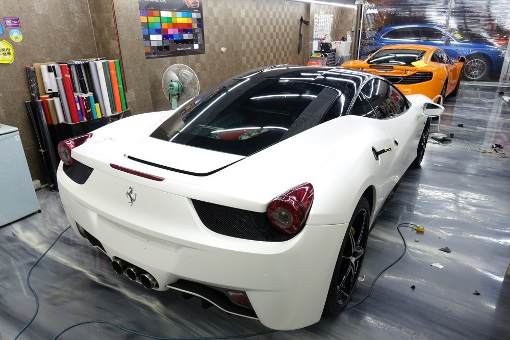 Ferrari F458 italia 全車消光珍珠白色包膜