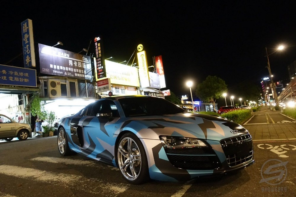 Audi R8 全車幾何迷彩彩貼包膜