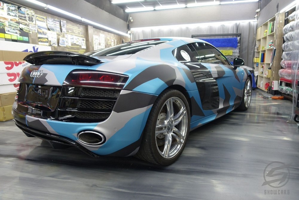 Audi R8 全車幾何迷彩彩貼包膜