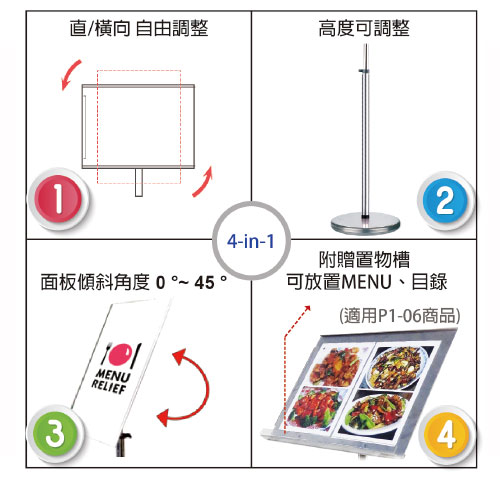 P1-01S三合一告示牌-大(方型底座)