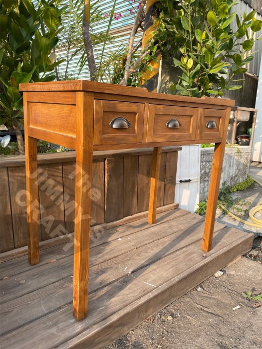 復古風三抽屜展示桌A