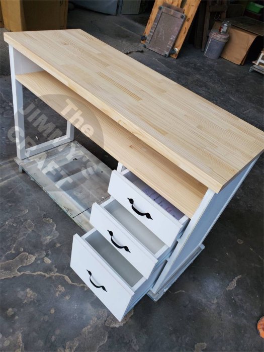 口字收納三抽屜工作桌