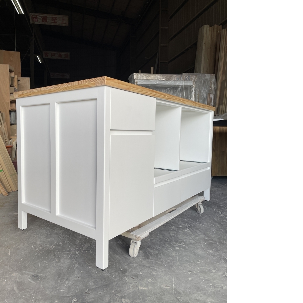 純色多格收納中島