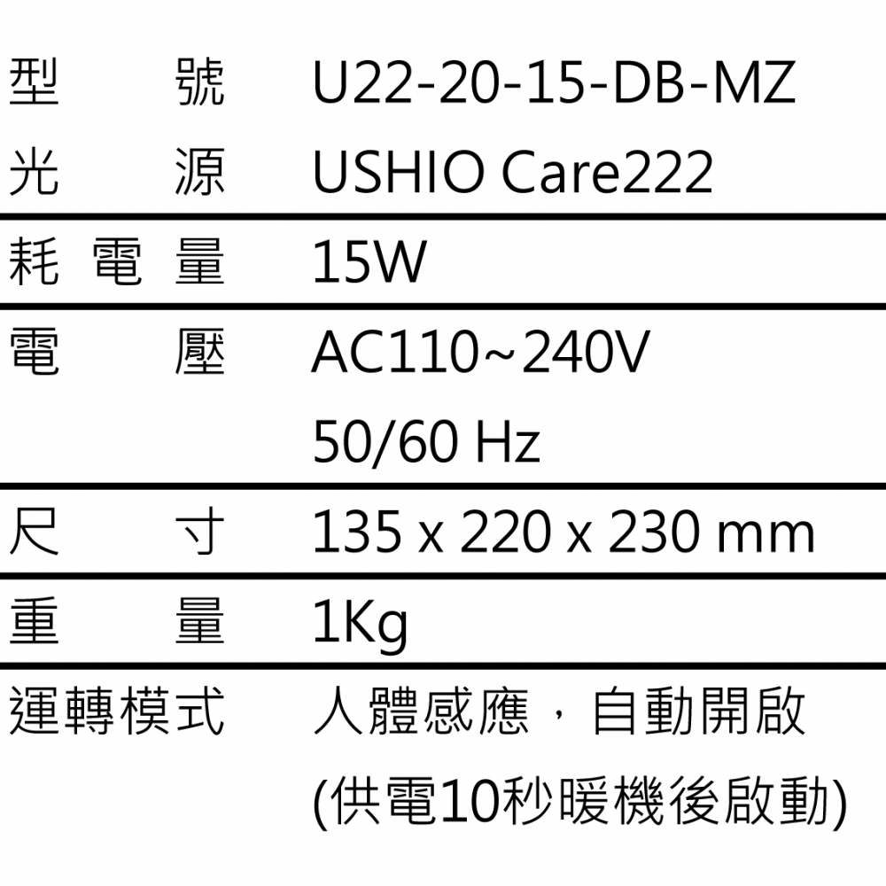 抑菌燈 222nm｜壁掛型