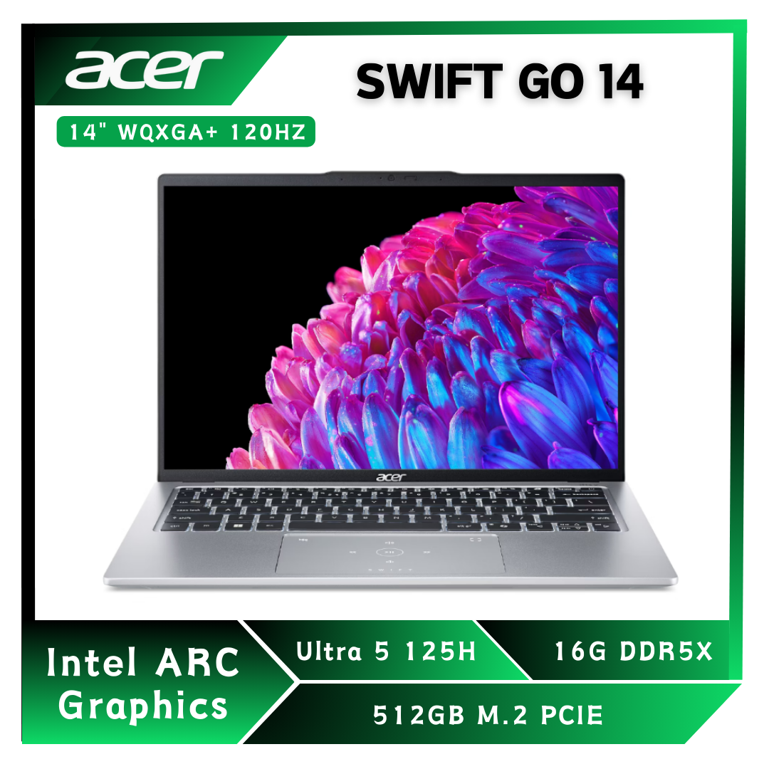 SWIFT GO 14 SFG14-73-59JD 銀(Ultra5-125H/16G/512G/WQXGA+/14)