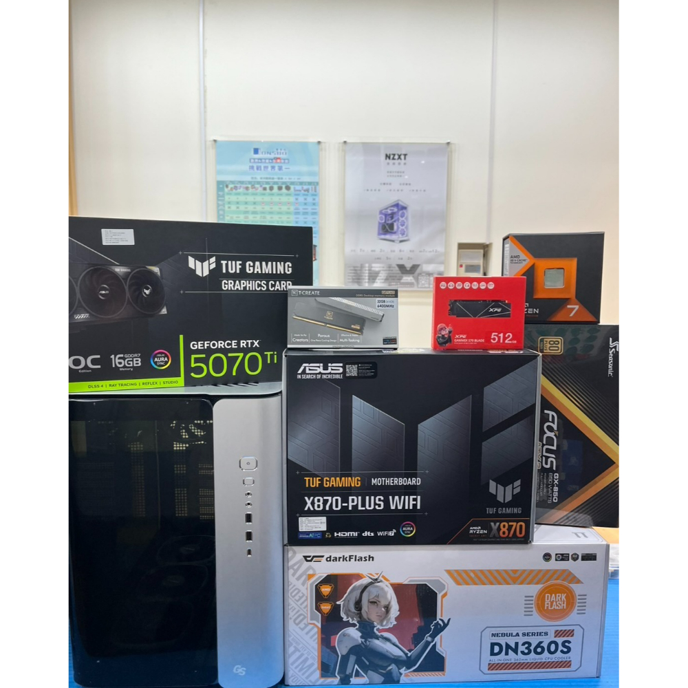 客製化 64 (AMD R7-9800X3D/16G*2/512GB/RTX 5070Ti)