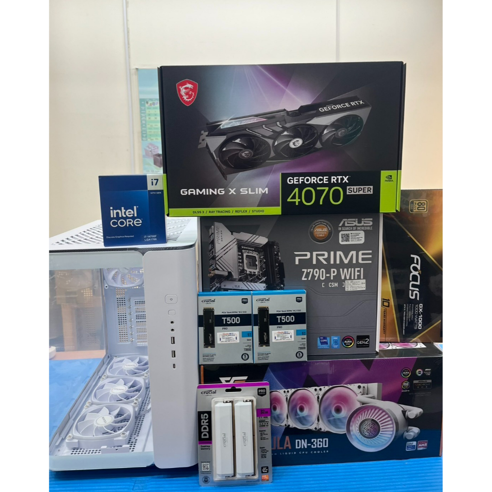 客製化㉟ (i7-14700F/16G*2/1TB+1TB SSD/RTX4070/一體式水冷360)
